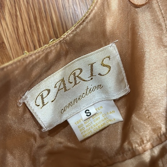 Vintage Paris collection sweetheart gold strapless mermaid tulle gown small - Picture 7 of 10